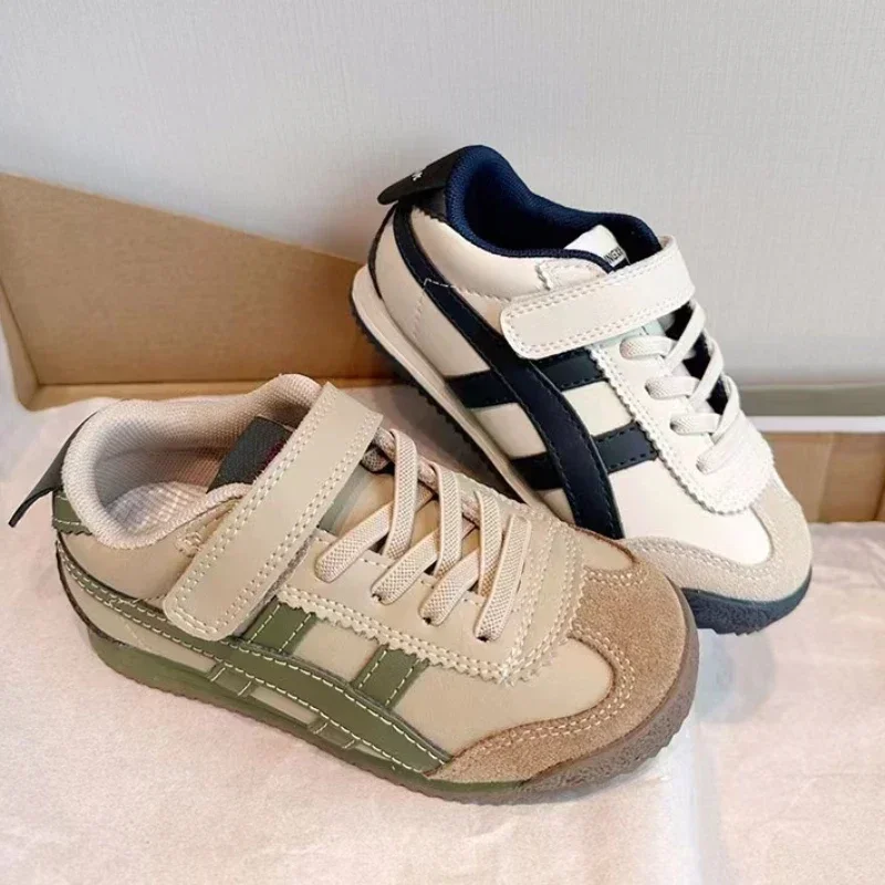 

Детская спортивная обувь с цветными блоками, швейная нить, петля с крючком, круглый носок, мягкая подошва, толстая обувь на плоской подошве, дышащая, удобная, нескользящая