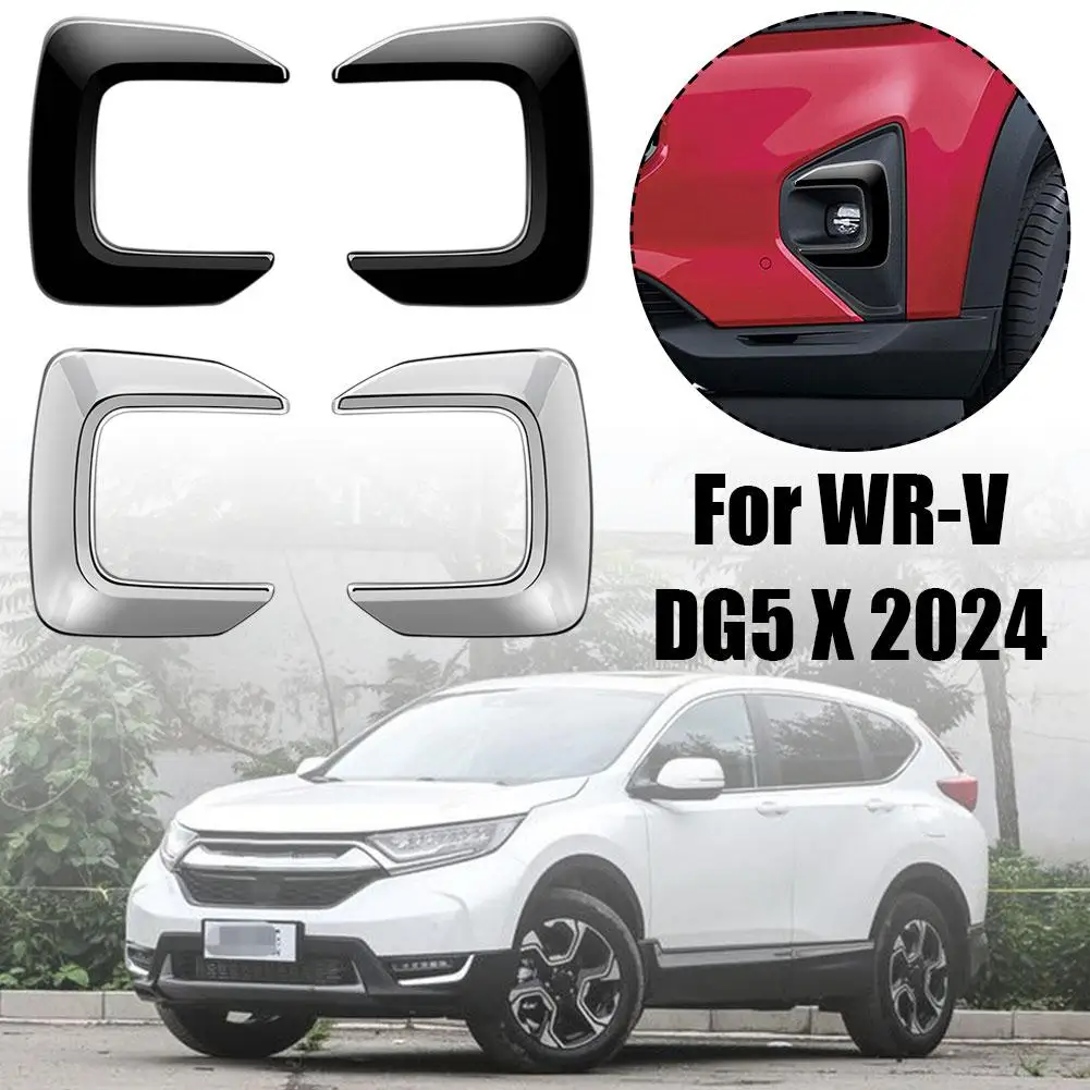 For Wr-v Wrv 2024 2025 Abs Front Rear Bumper Frame Fog Grille Light Trim Decoration Car Cover Foglamp Access V7Z8