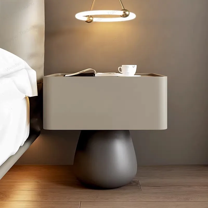 

Suspended solid wood Italian bedside table Small modern simple light luxury high-end creative home bedroom 2026 new