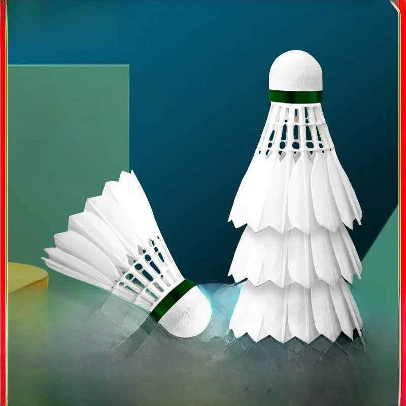 

Профессиональные воланы для бадминтона, 12 шт., для соревнований и тренировок на открытом воздухе, ветроустойчивые, из гусиных перьев