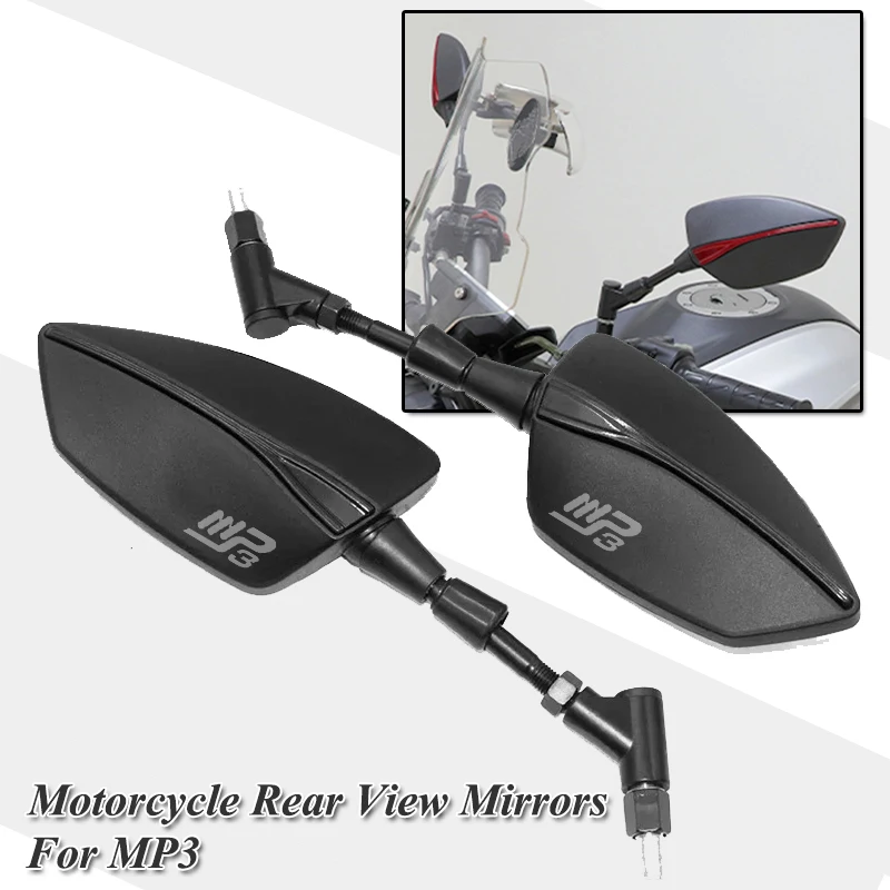 For PIAGGIO MP3 125 MP3 250 MP3 300 400 500 Motorcycle Accessories Adjustabale Side Rearview Mirrors Universal Rearview Mirror