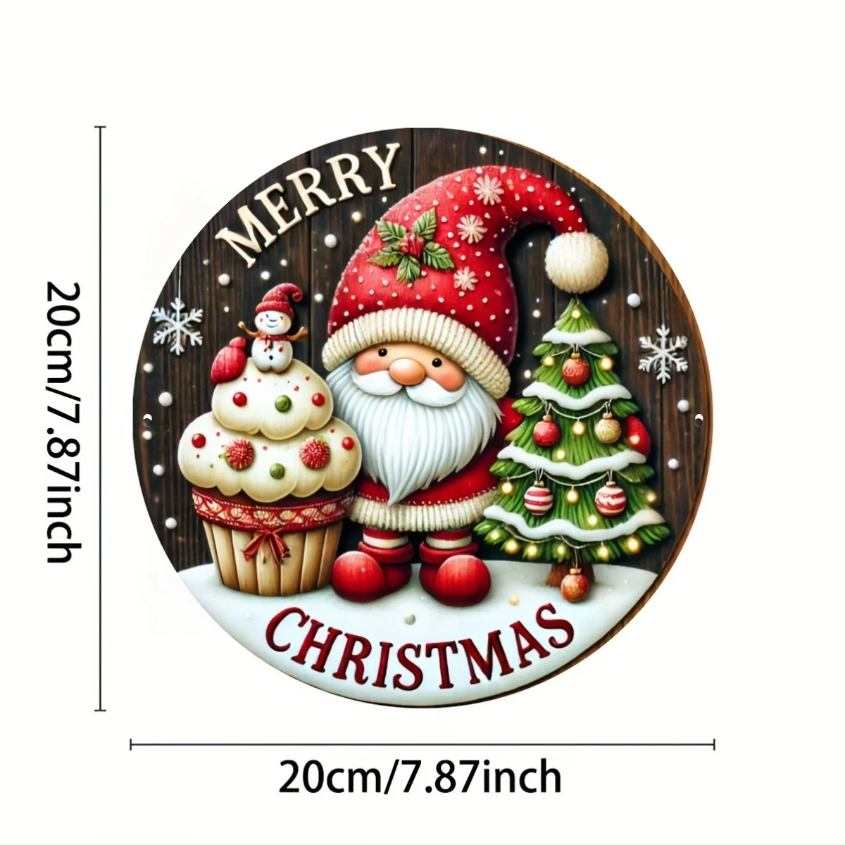 لافتة عيد الميلاد من الألومنيوم الريفية ثنائية الأبعاد، تصميم رجل الثلج باللون الأخضر الدائم | ديكور حائط للعطلات في المزرعة للاستخدام الداخلي/الخارجي #2