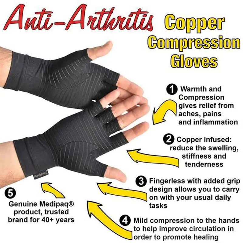 Kompressions-Arthritis-Halbfingerhandschuhe für Männer und Frauen, weiche und langlebige Handgelenkstütze, geeignet für den täglichen Gebrauch mit Touchscreen – Detail 3