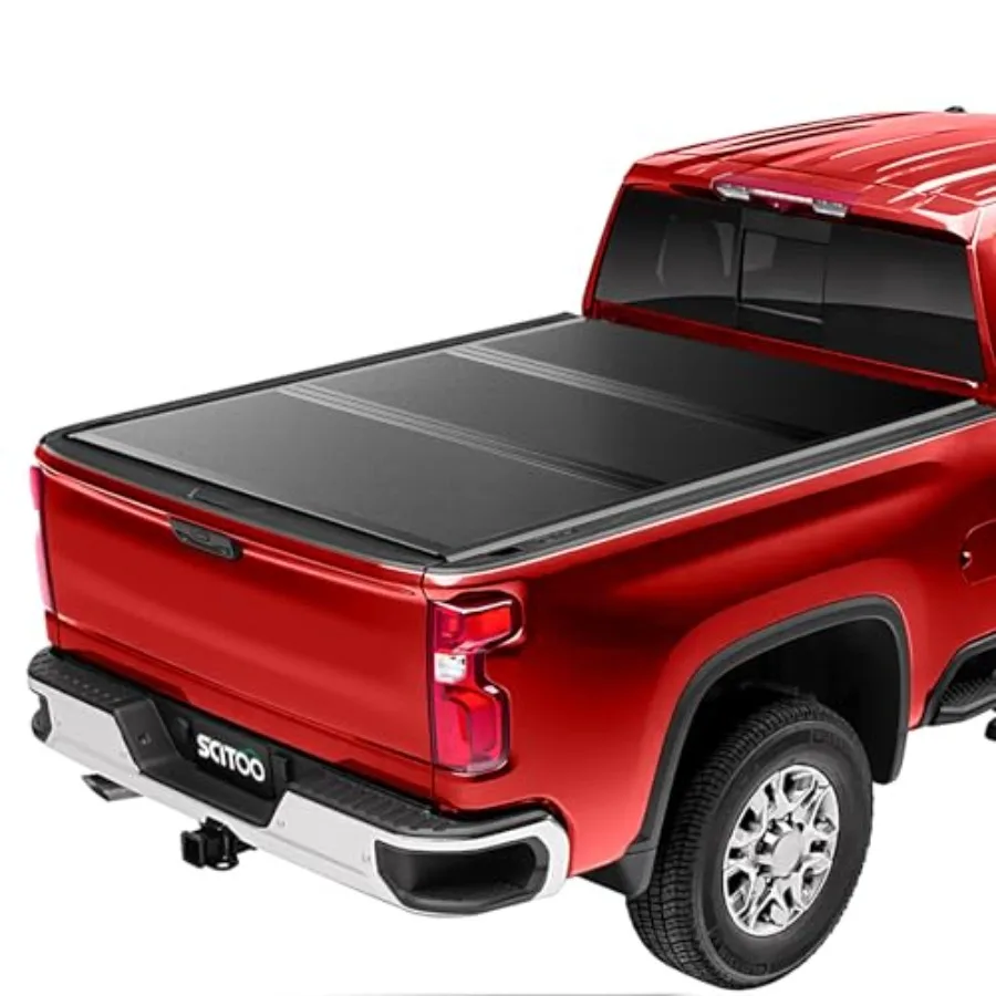 

Hard Folding Truck Bed Tonneau Cover for Tundra 2014-2017 Fleetside 5'5 67.1 Bed Black Durable Weatherproof Secure Locking