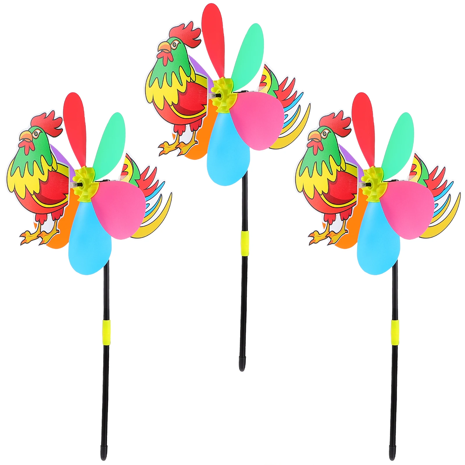 

3pcs Plastic 3D Windmill Garden Decoration Lightweight Bright Colors for Camping Picnic Lawn Balcony Deck Kids Toy Outdoor