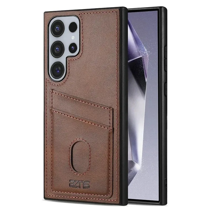 Retro PU-Leder Brieftasche Kartenfach Handyhülle für Samsung Galaxy S26 S25 S24 S23 Plus Ultra A57 A37 Weiche Silikon Stoßfeste Hülle