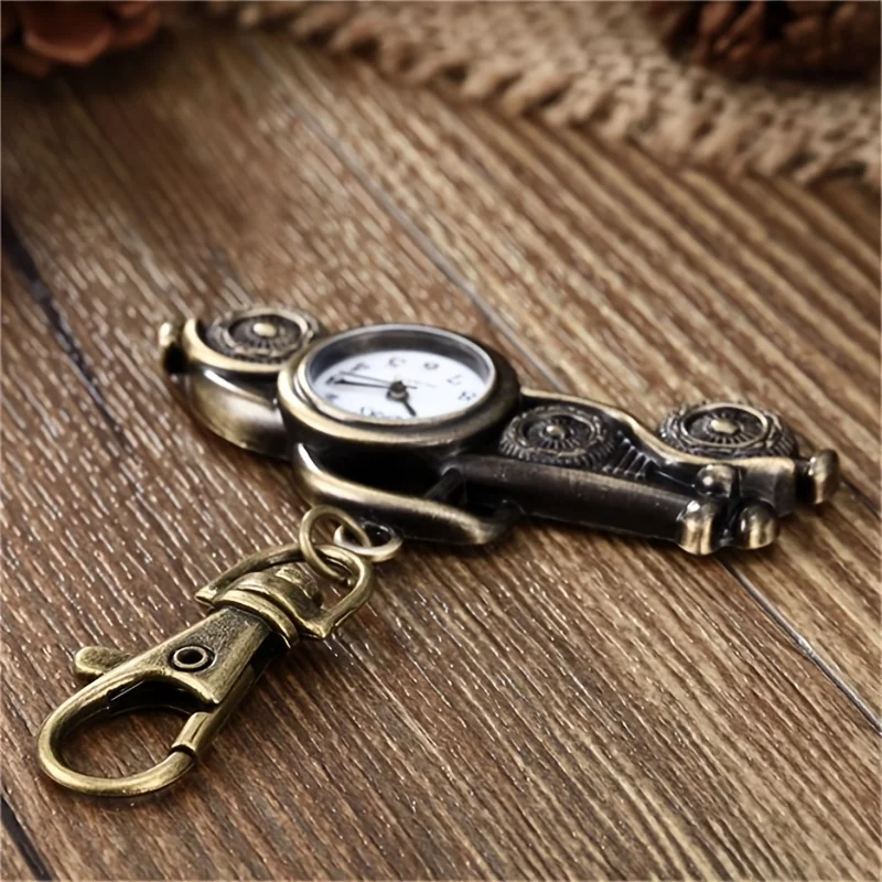 1 piece vintage antique car keychain watch, vintage long hanging watch, pocket watch, quartz watch