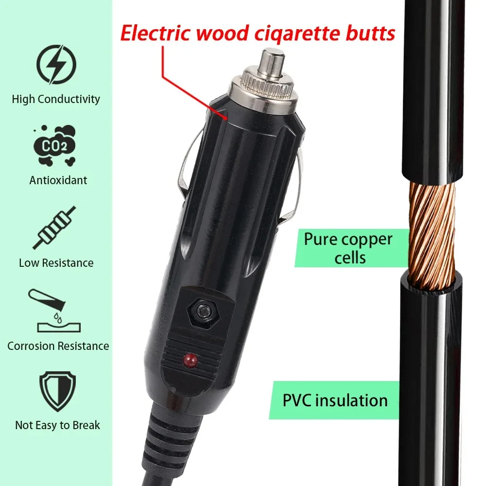 16AWG DC5521/7909 العالمي 12 فولت-24 فولت ذكر ولاعة السجائر كابل توصيل خط مع مصباح ليد لكابل الطاقة شاحن سيارة