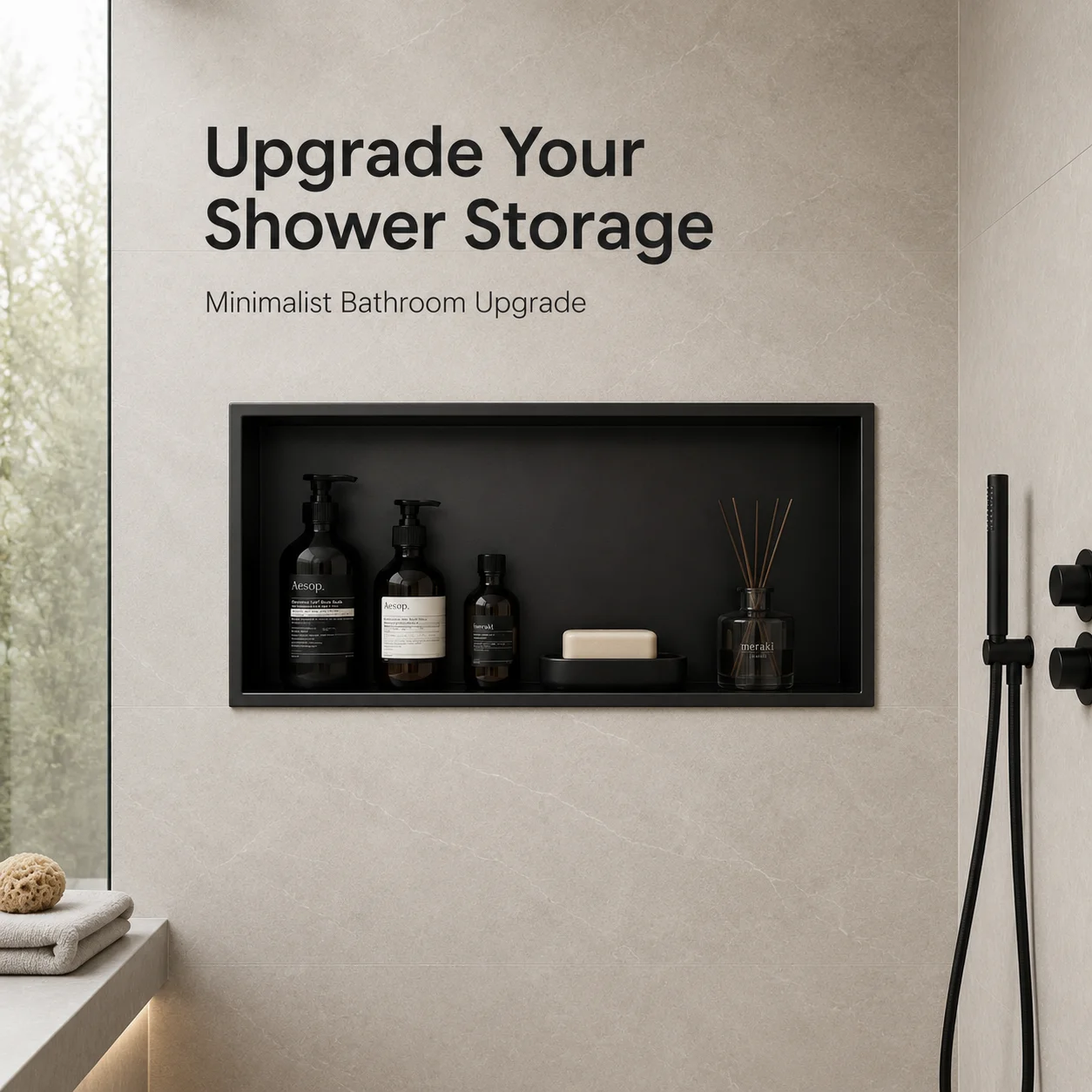 Stainless Steel Shower Niche, 24 X 12 X 4 Inch, Recessed Wall Shelf, No Tile Needed, Bathroom Storage, Black, White, Silver, Gol