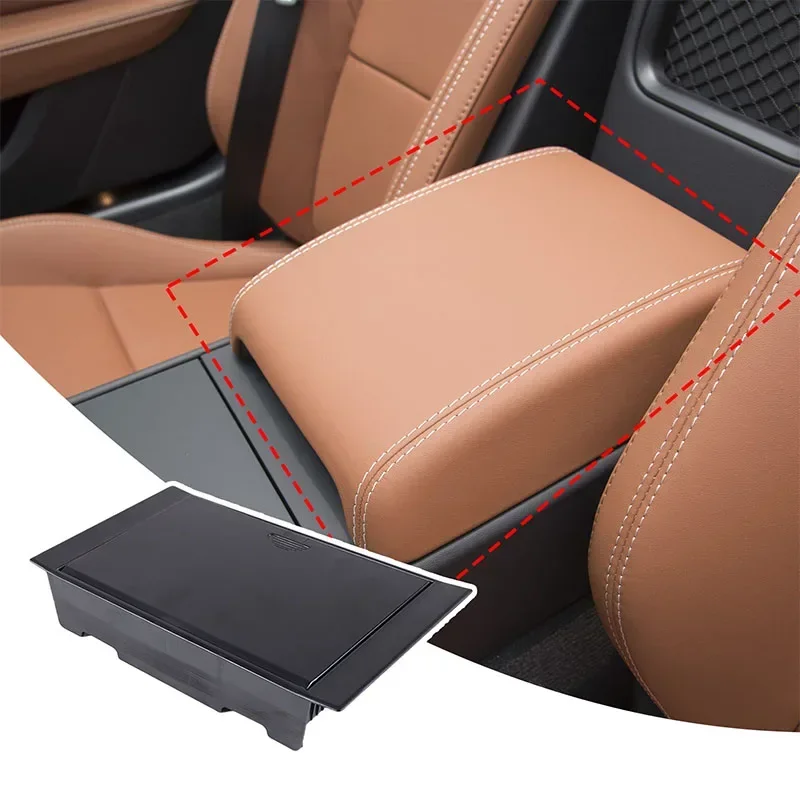 ABS Black Car Center Console Armrest Privacy Storage Box For Jaguar F-TYPE 2013-24 Car Hidden Private Storage Tray Accessories