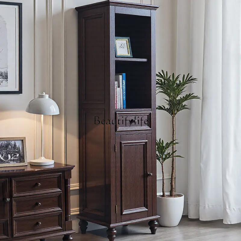 

American solid wood single door restaurant cabinet partition bookcase porch locker