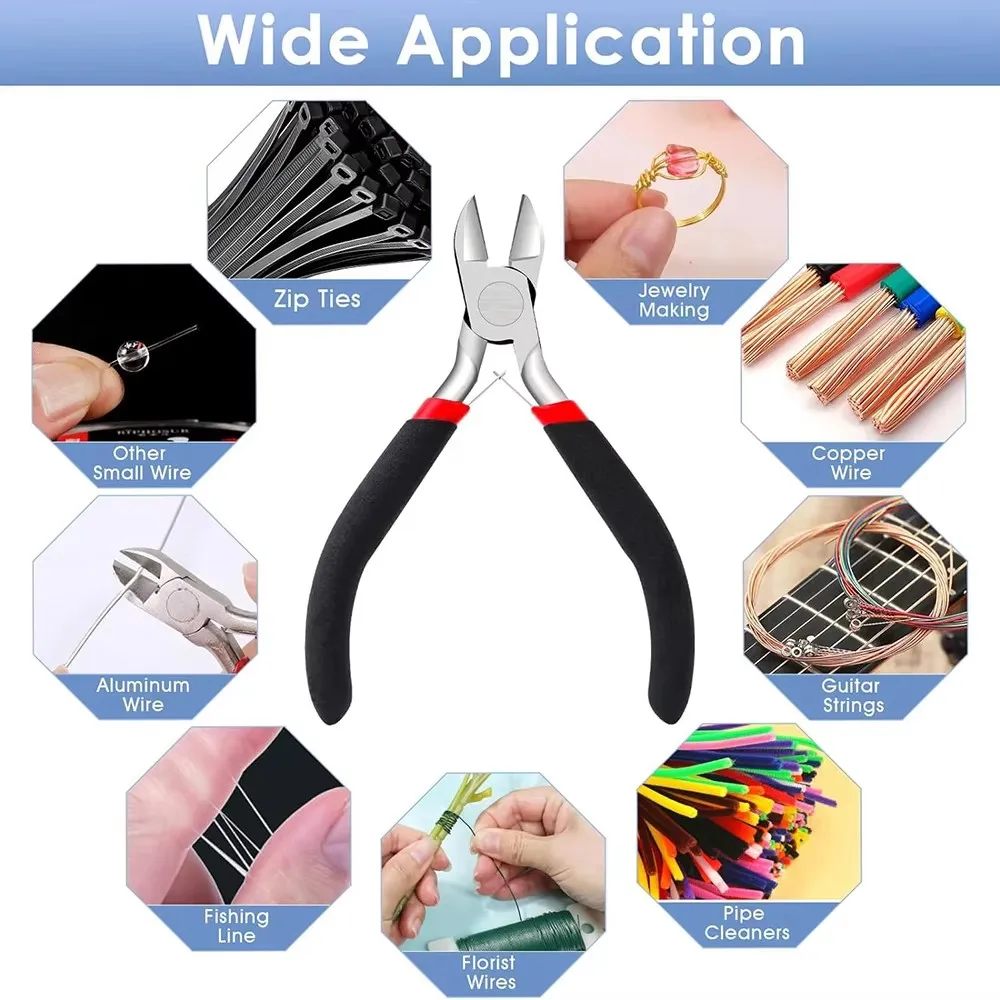 Wire Cutters, Small Side Cutters for Crafts, Flush Cutting Pliers for Jewelry Making, Zip Tie Cutters for Cable Tie, Wire Cuttin