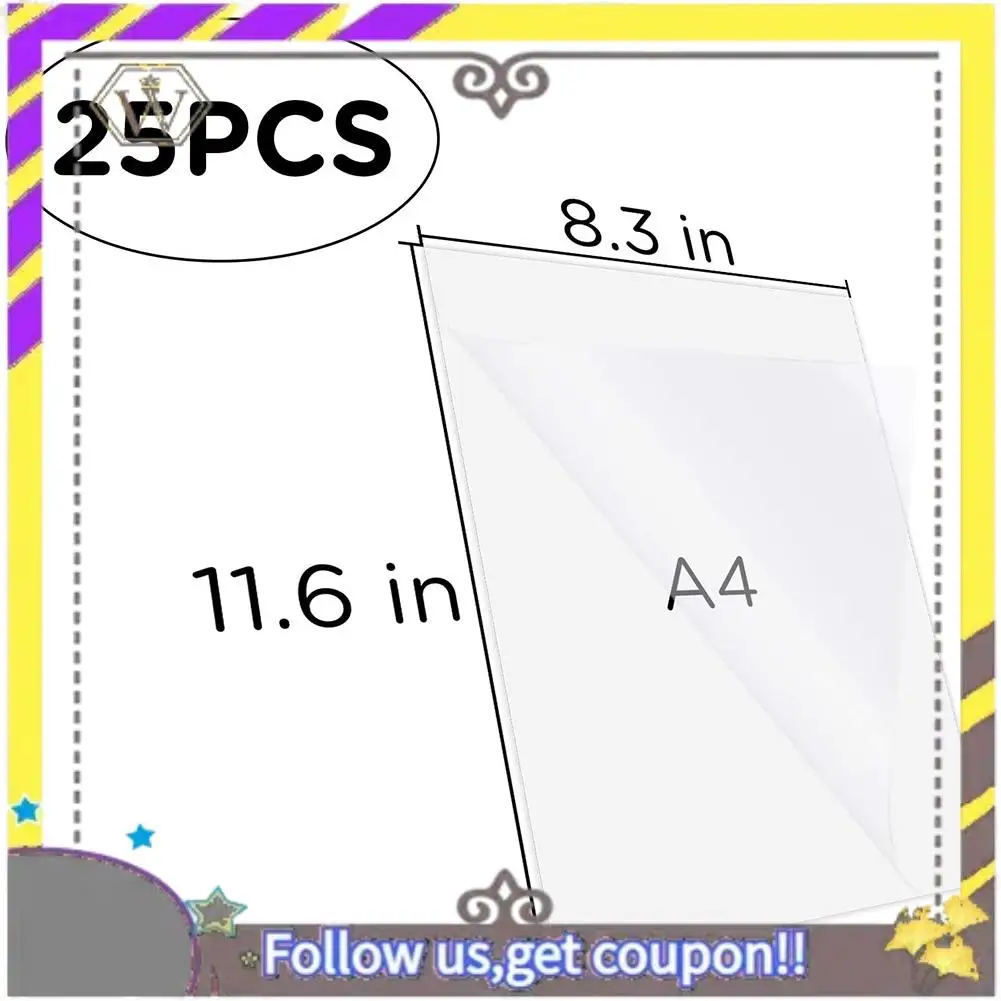 New 25 Sheets 8.3X11.6 Inch Inkjet Sticker Paper, Printable Transparency Film Quick Dry Paper Label For Inkjet Printers