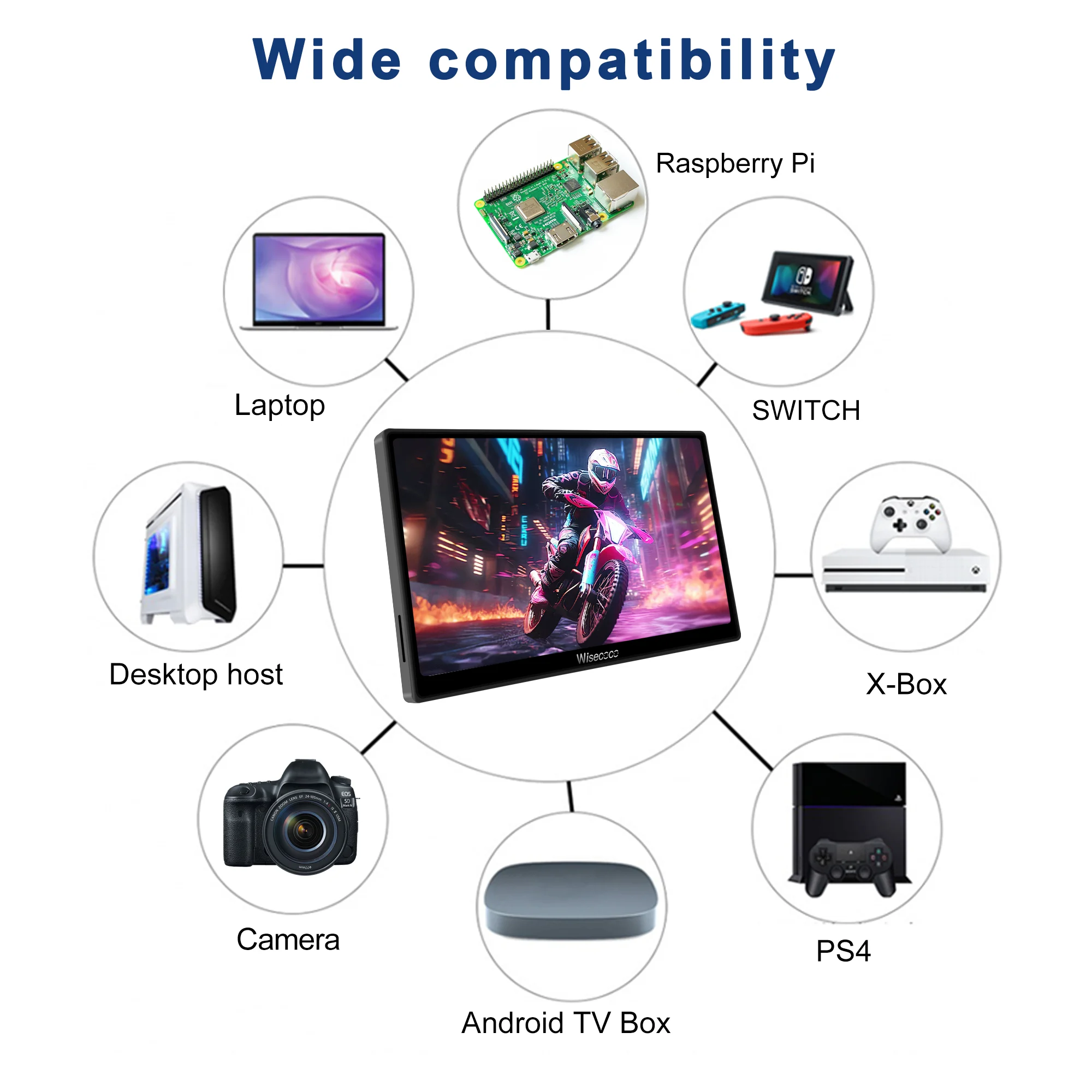 Immagine 7: Monitor portatile da 7 pollici Touch Screen da 120 Hz Mini monitor 1080P Display LCD IPS USB-C secondario per PC portatile PS5 Xbox Switch