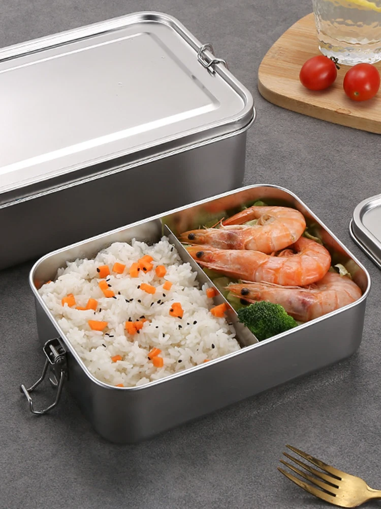 304 Stainless Steel Lunch Box with Removable Dividers 850ML Stainless Steel Lunch Box for Kids and Adults Dishwasher Safe