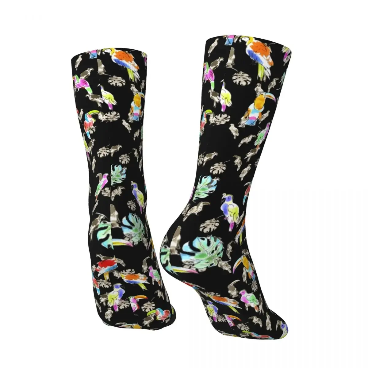 Crazy compression Tropical Bird Vintage Feel Pattern Sock for Men Harajuku Quality Pattern Crew Sock Novelty