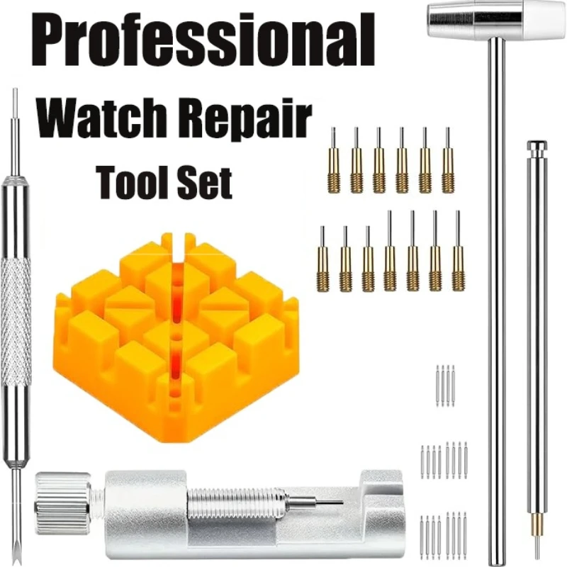 Professional Watchmaker Tools Watch Link Band Slit Adjuster Tool Kit Watch Strap Bracelet Chain Pin Remover Repair Set