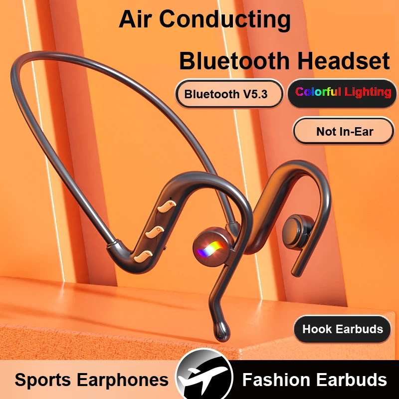 

Bone Conduction Wireless Headset Bluetooth 5.3 Earphones Waterproof Sports Headphones Ear Hook Earbuds with Mic for xiomi huawe