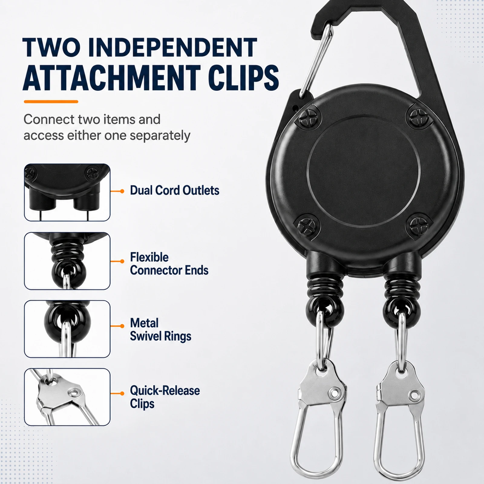 1 pc CB Mic Holder, Retractable CB Radio Microphone Hanger Stainless Steel Cord