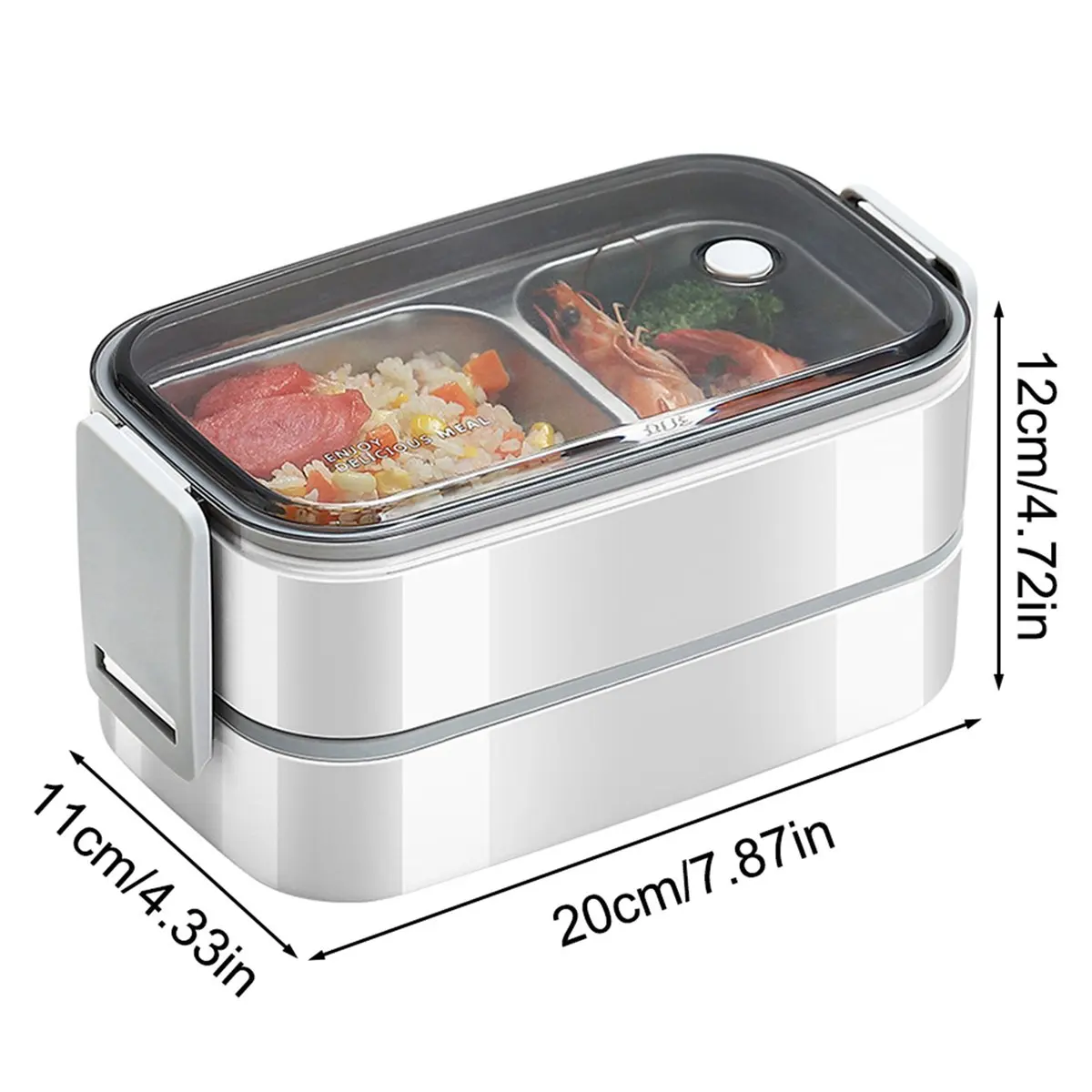 1 قطعة صندوق معزول مختوم من الفولاذ المقاوم للصدأ ، صندوق غداء مزدوج الطبقة يمكن للطلاب تسخين في الميكروويف في العمل #5