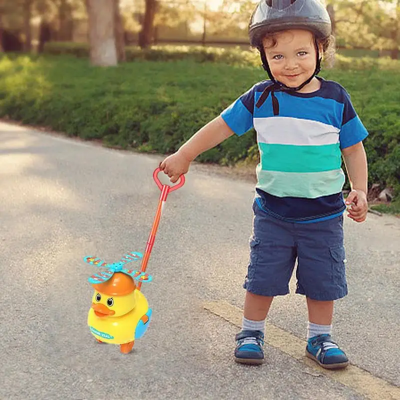 Toddler Walker Push Toy Kids Little Yellow Duck Push Toys Quacking Sounds And Waddling Action Toddler Learning To Walk Toy Push