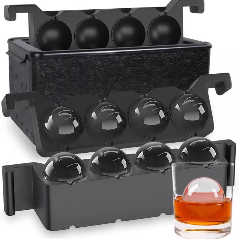 

High-end transparent ice cube generous ball mold bar whiskey big Ice Hockey bubble-free ice maker commercial 8-ball transparent