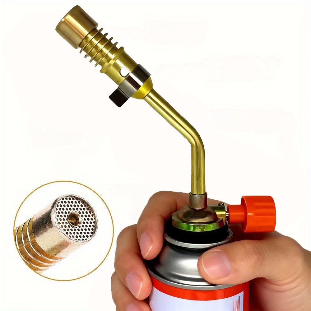 Portable welding torch gas burner portable flame gun butane high temperature welding gas lighter blowtorch outdoor camping barbe