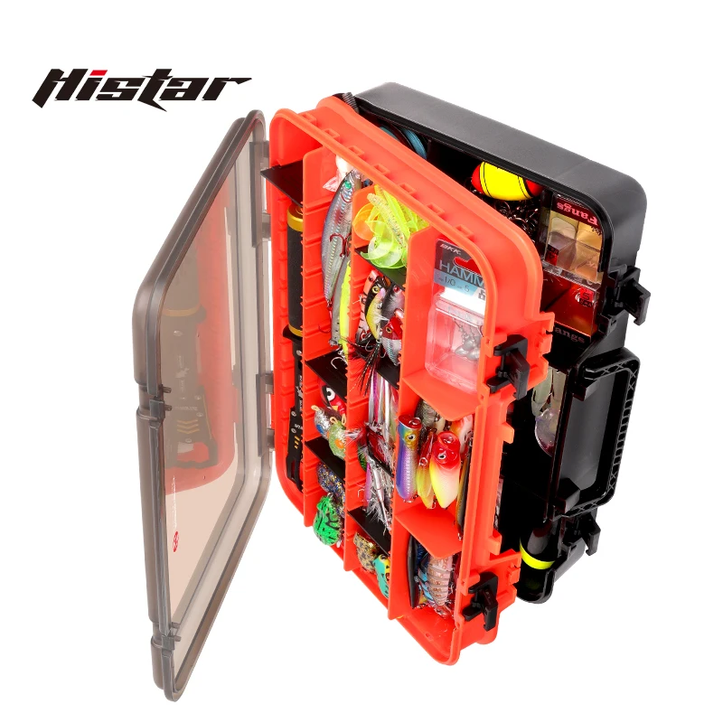 histar multi funcional engrossar case pp anti escorregadio resistencia a pressao grande capacidade dupla camada pescaria tackle box 01