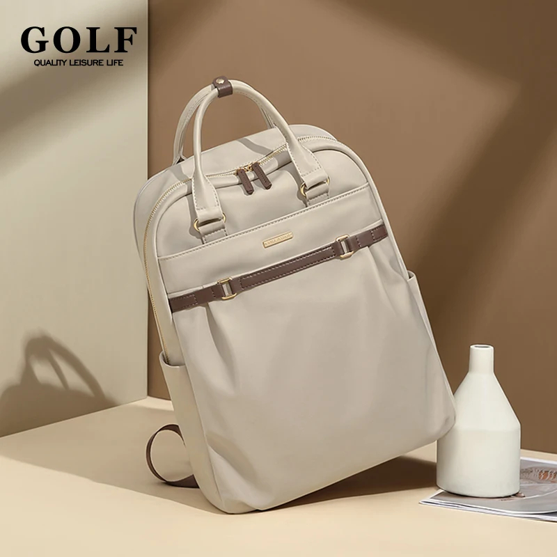 GOLF 2 in 1 Backpack and Hand Bag for Women Trendy Large Capacity Laptop Bag 15.6 Inch Simple Business Trips Student School Bag