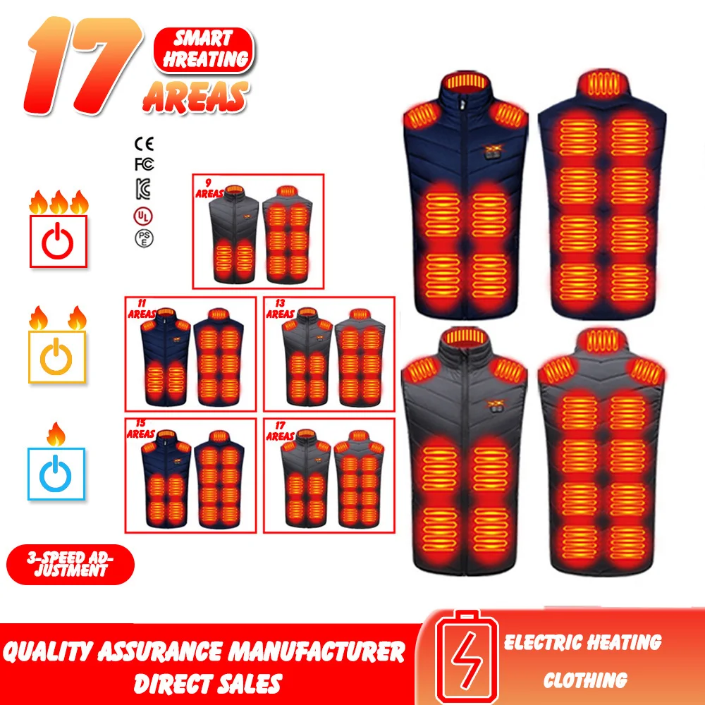 

Жилет с электрическим подогревом, зимний умный Теплый жилет для мужчин и женщин, жилет с электрическим подогревом и постоянной температурой трех температур
