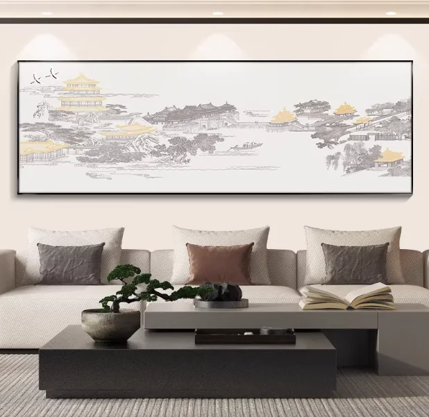 Neo-Chinese landscape painting Print Art Canvas Poster, Living Room, Study, Foyer, Bedroom, Decor