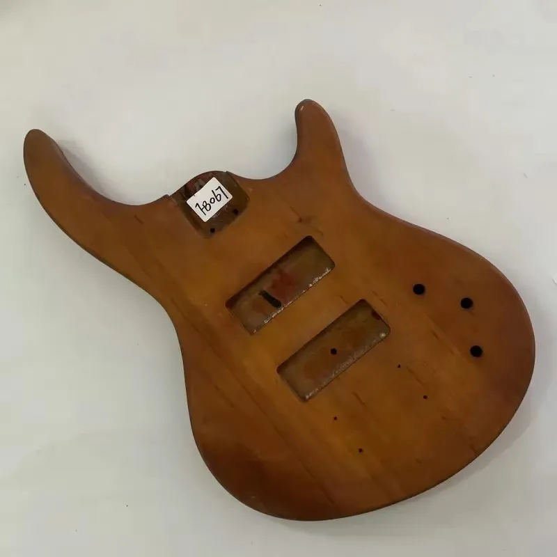 FB067 Jazz Bass 4 or 5 String Version Electric Bass Body Unfinished in Solid Wood with Damages  for Replace Right Hand DIY Parts view 2