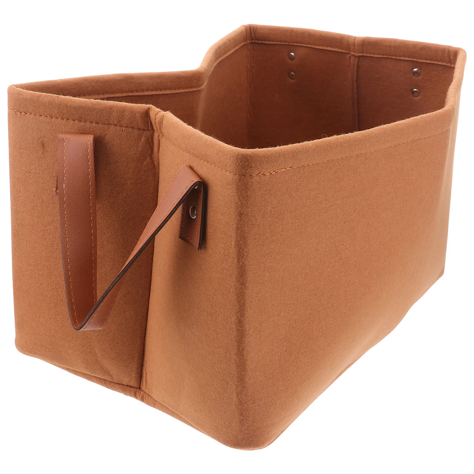 

Felt Storage Brown Nonwoven Organizer Portable Sundry Basket Desktop Household Basket For Room Bathroom Living Room Decor