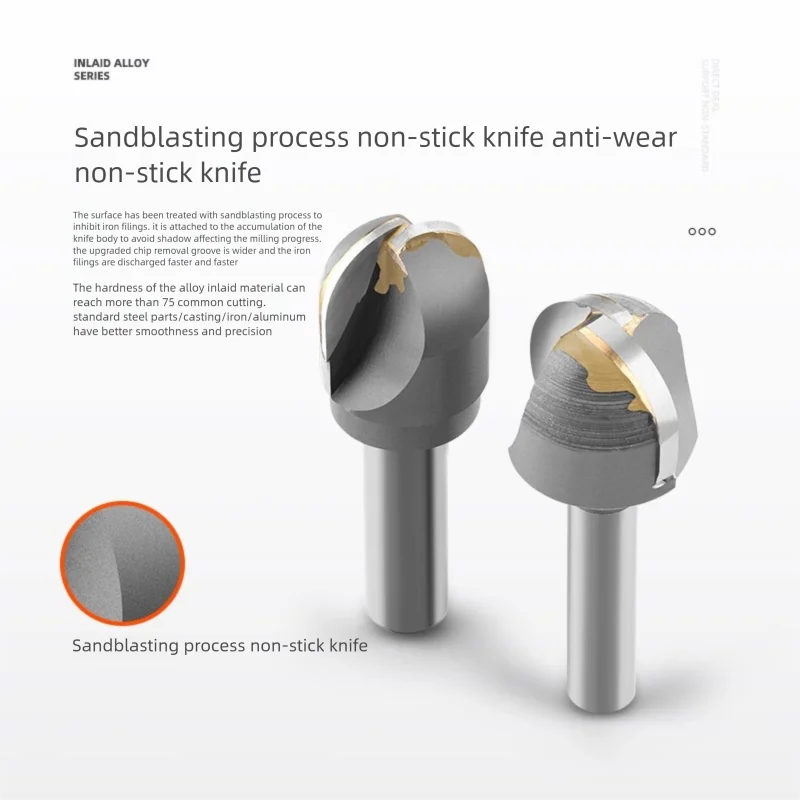 

Alloy-tipped Ball Nose End Mill YW2 Carbide YG8 Tungsten Steel-Tipped Ball Nose Corner Radius End Mill R20 R25 R30 R35 R40