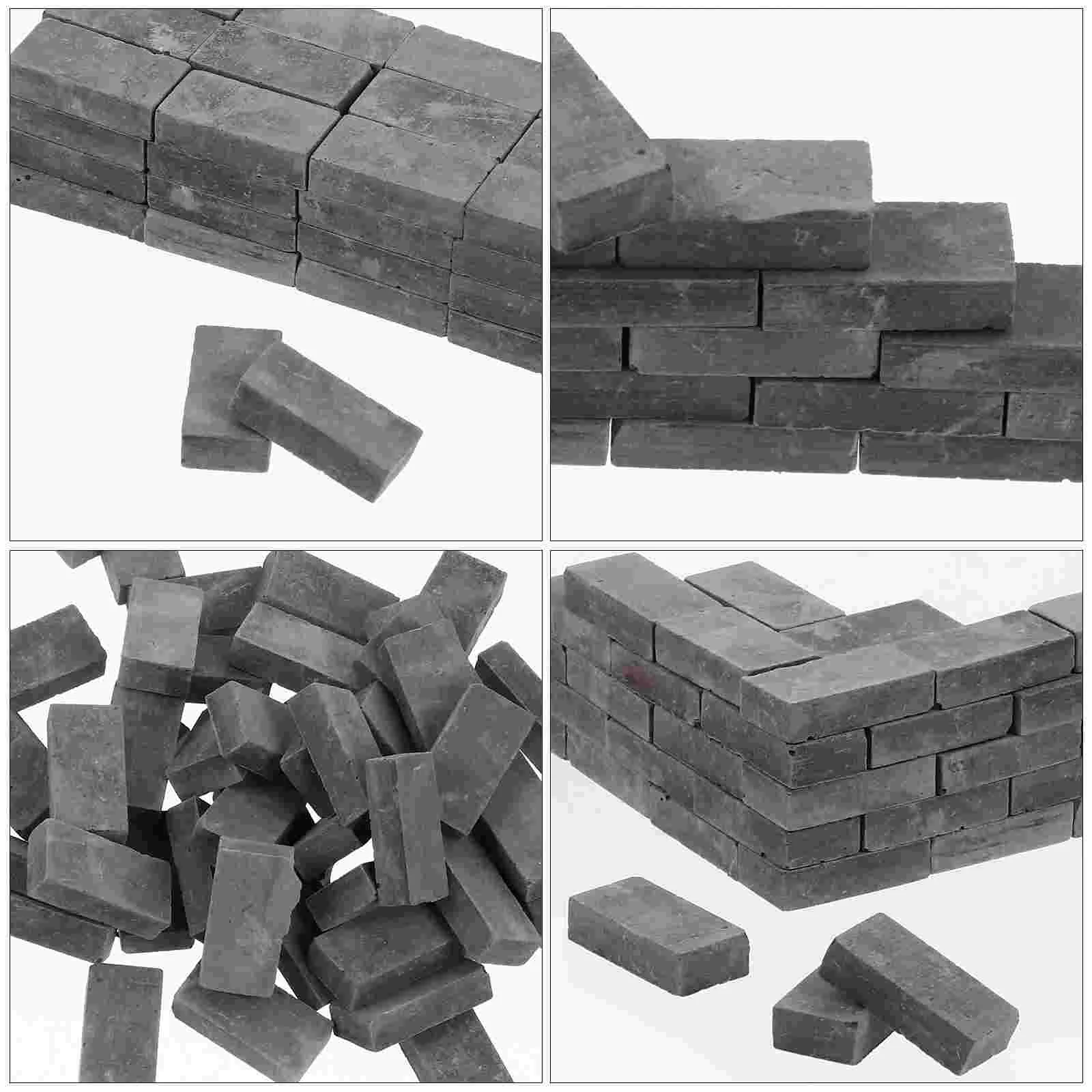 50 Pcs Simulated Brick Micro Landscape Accessories Wall Panelling Kits Blocks Miniature Clay Small Adornment Man