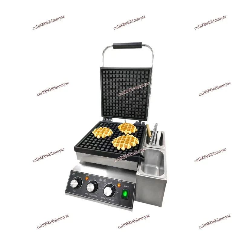 A Whole Piece of Waffle Stove, Croissant Waffle Maker, Belgian Muffin Maker, with Oil Box and Slot.