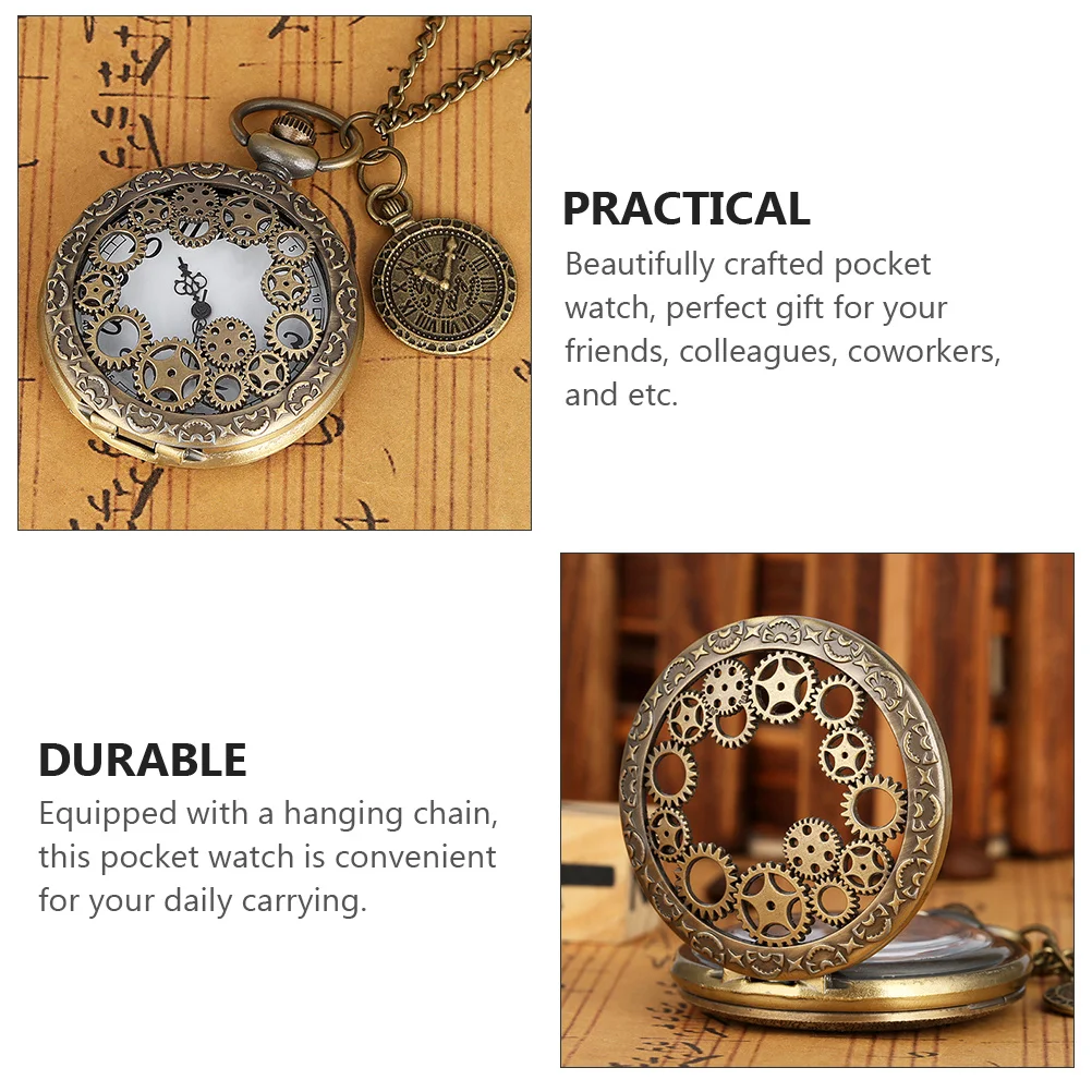 

Retro Pocket Watch Classic Roman Numeral Exquisite Design High End Movement Precise Timekeeping Small Lightweight