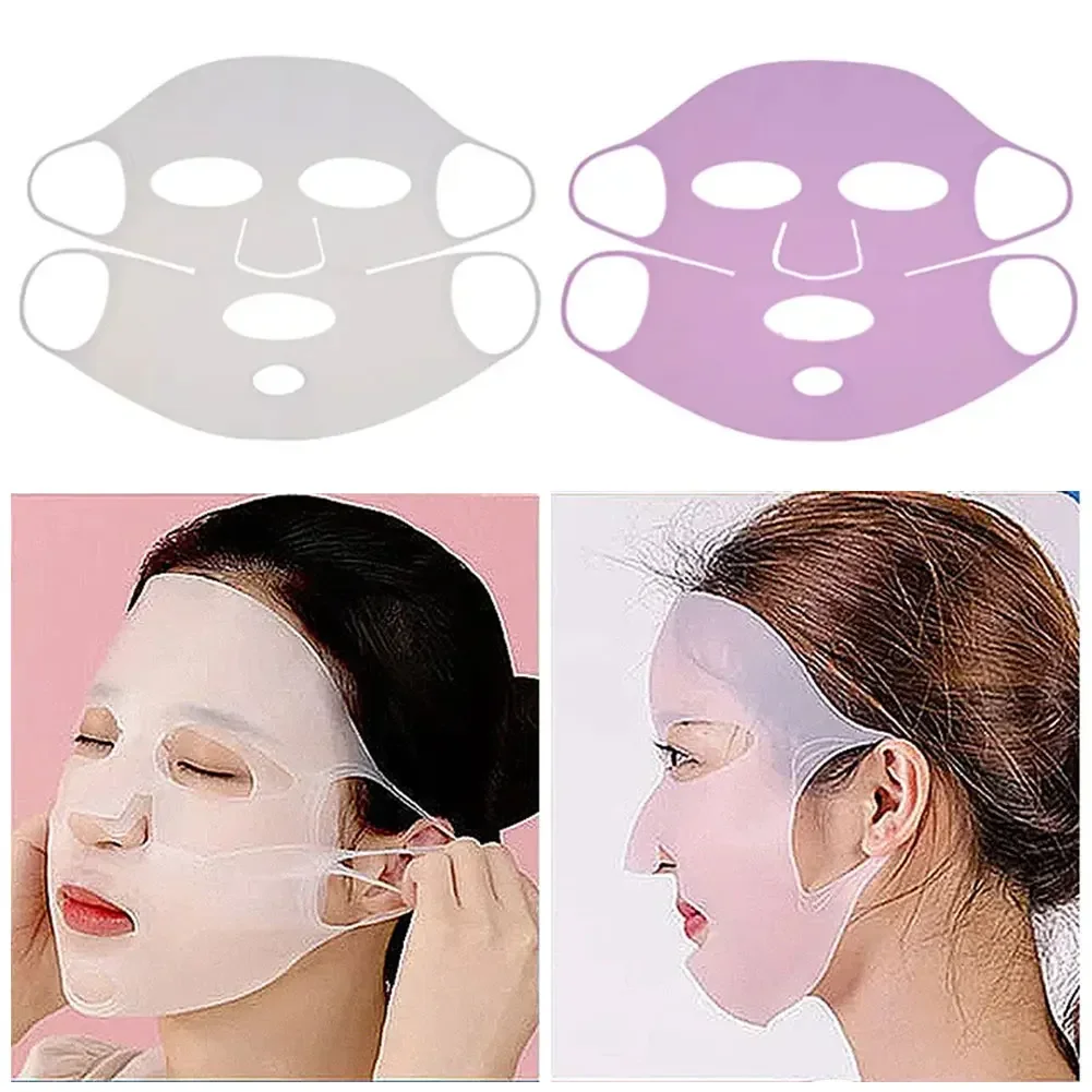 1Pcs Silicone Face Masks Moisturizing Reusable Travel Holder Sheet Masks Cover Prevent Evaporation Beauty Skin Care Facial Masks