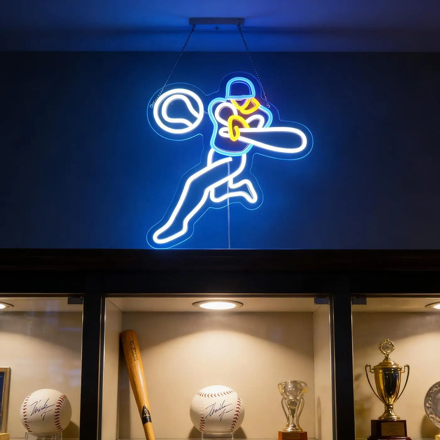 Letrero Neon Beisbol USB Regulable Decoración - alternate angle
