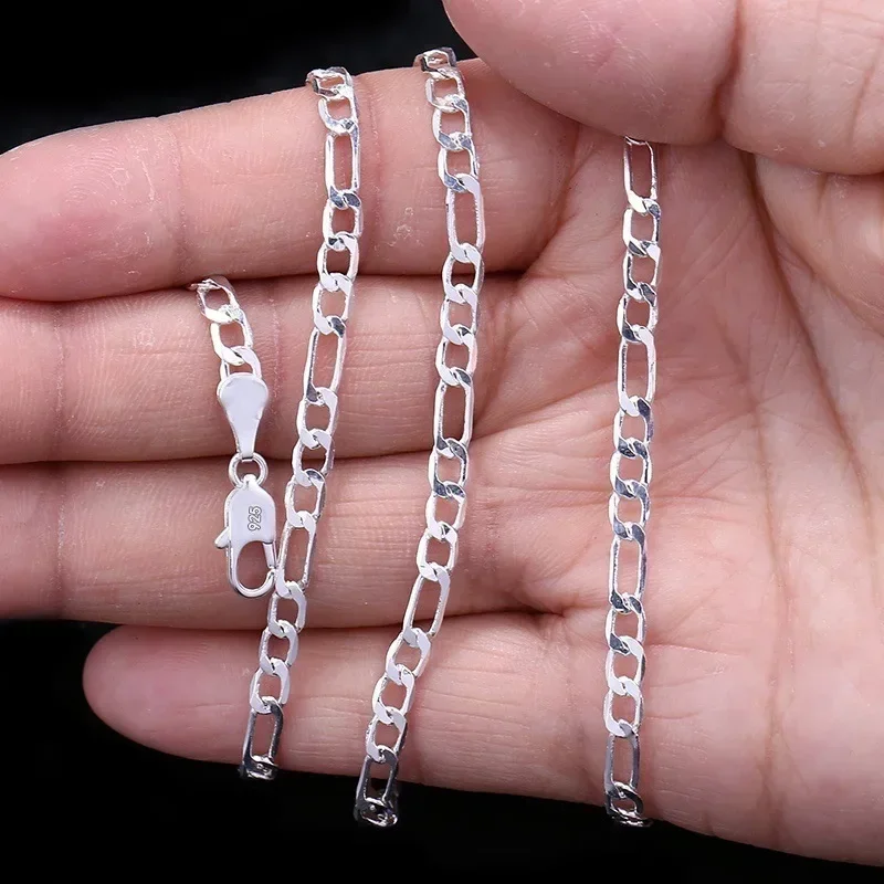 Cadena de plata de ley 925 para hombre y mujer, Collar de plata de ley, cadena de serpiente de alta calidad