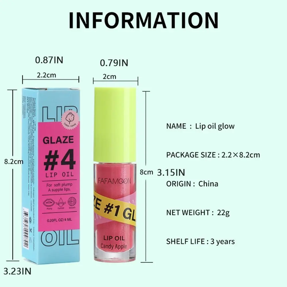 Óleo de lábio de vidro hidratante portátil para mulheres, batom líquido duradouro, sexy gordo, esmalte labial espelho