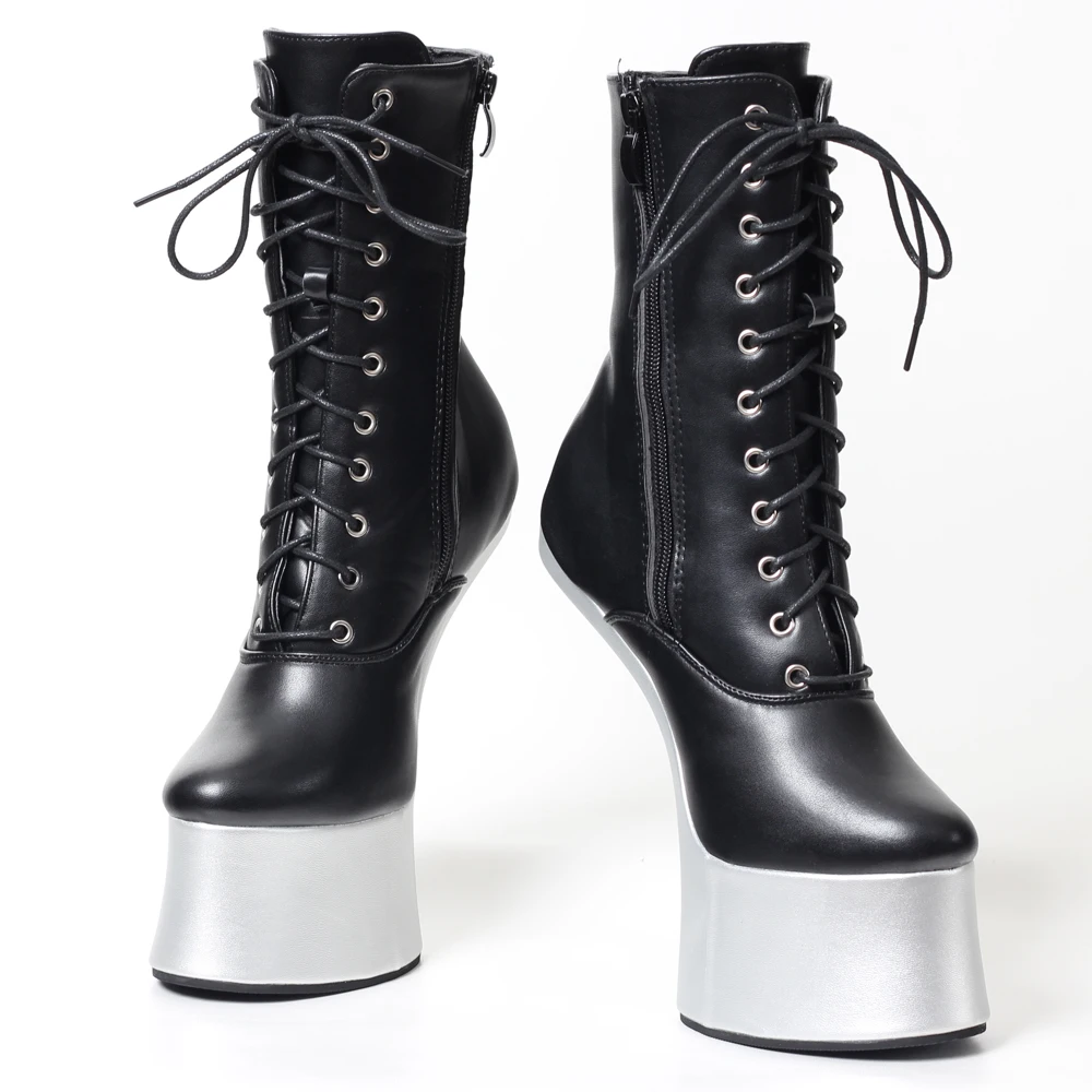 

Custom New Fetish Style 7inch High Heel Draft Horse Ankle Boots Size 36-46
