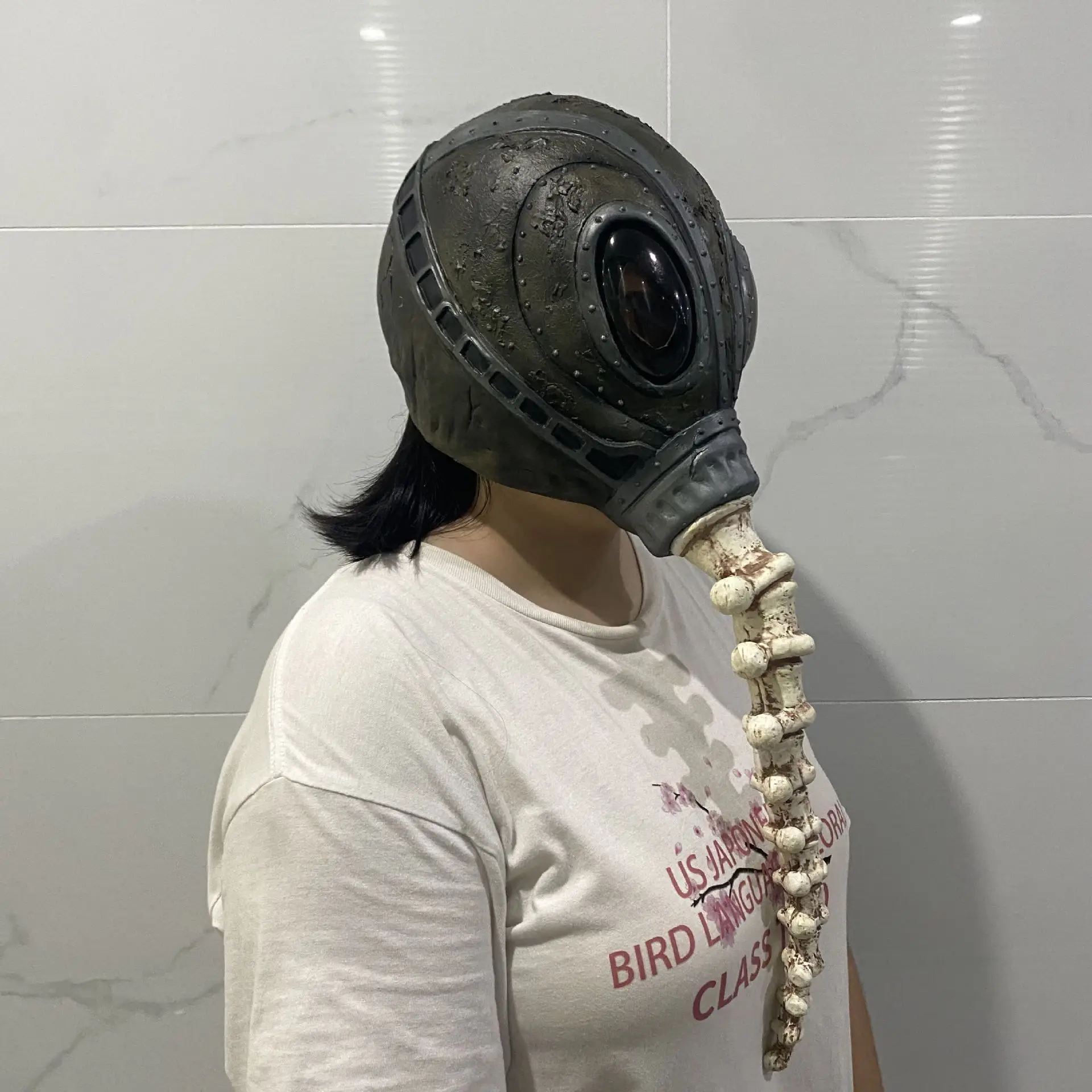 Latex-Maske Kopfbedeckung Gruselhaus Gruselkostüm Halloween Horrormaske – Detail 7