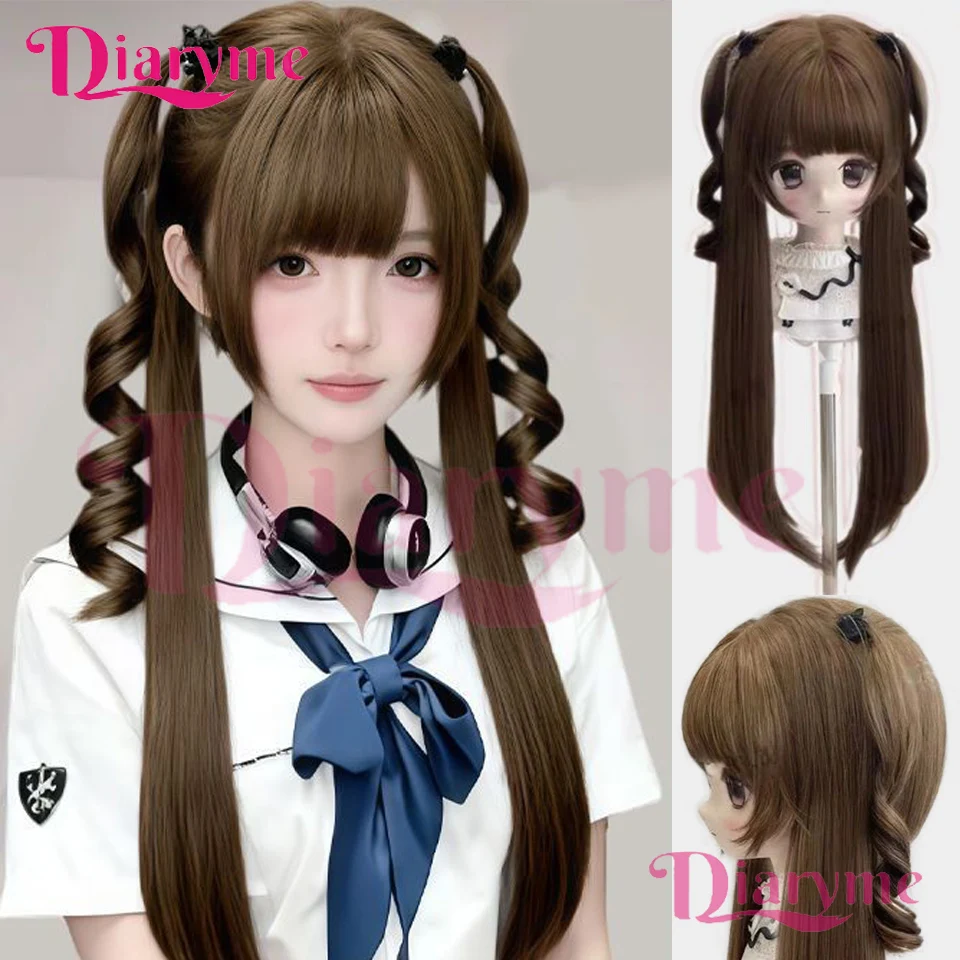 

Синтетический парик с двойным хвостиком, съемными вьющимися волосами и двойным хвостиком подходит для повседневного ношения на фестивале женщин