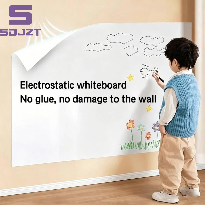 .Hot Sale-Electrostatic Whiteboard Sticker Reusable PP Teaching Graffiti Drawing Board Removable Household Erasable Whiteboard