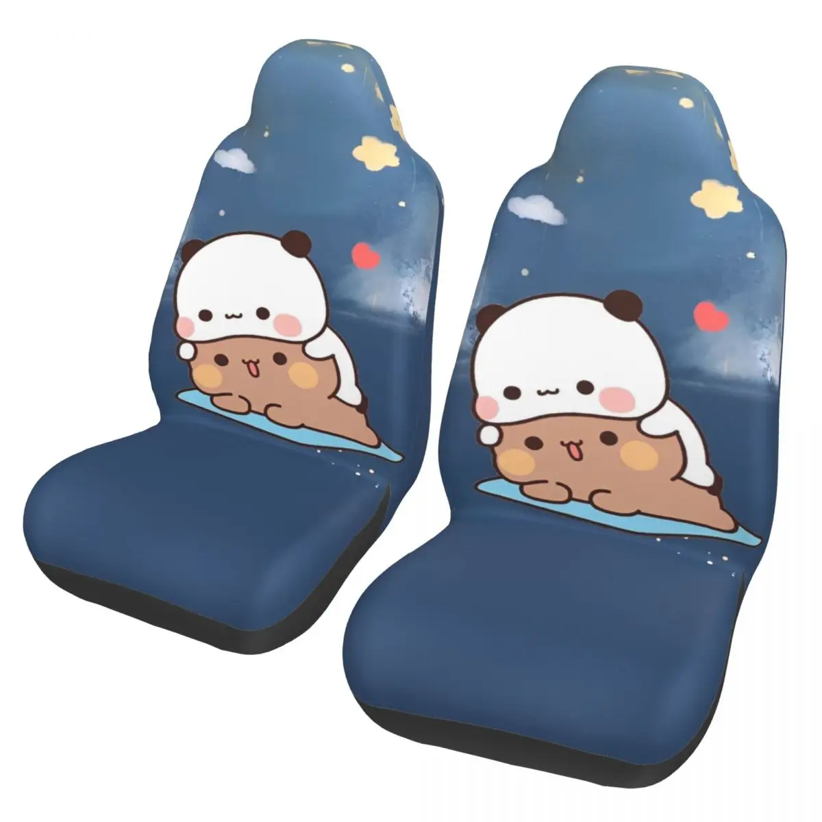 

Bubu And Dudu Universal Car Seat Cover Four Seasons Women Bear and Panda Car Seat Mat Polyester Car Accessories