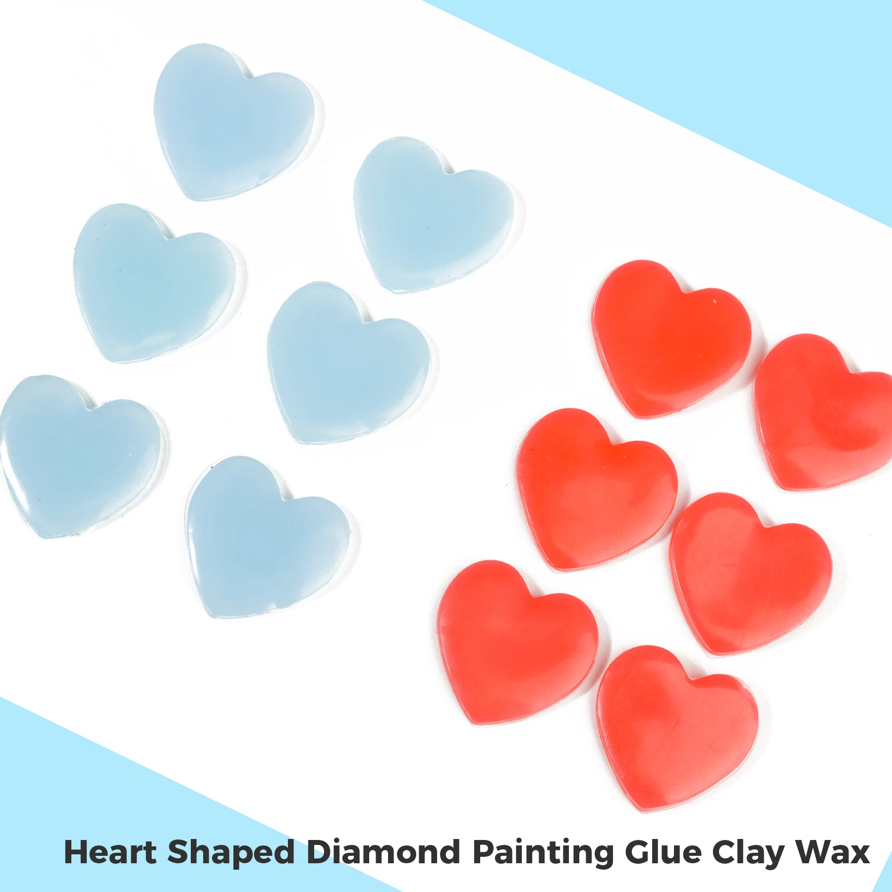 

5-30 PCS DIY Heart Shaped Diamond Painting Glue Clay Wax 5D Painting Mud Dotting Glue Embroidery Accessories Tools Blue Red