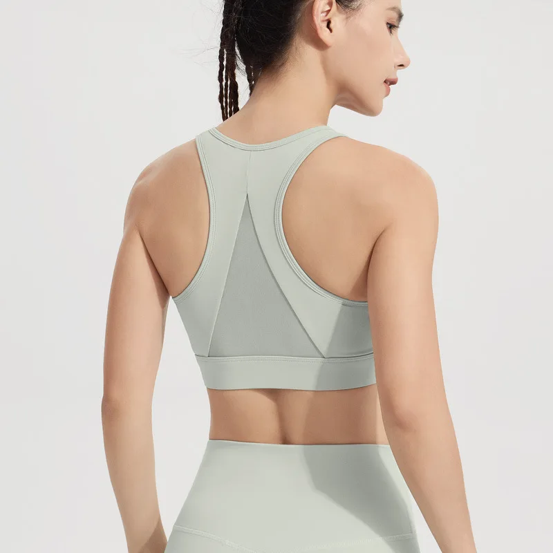 フロントジッパー スポーツブラ 衝撃吸収 スポーツ下着 ハイインパクト ヨガブラ 速乾 ランニングベスト フィットネス ヨガブラトップ レディース