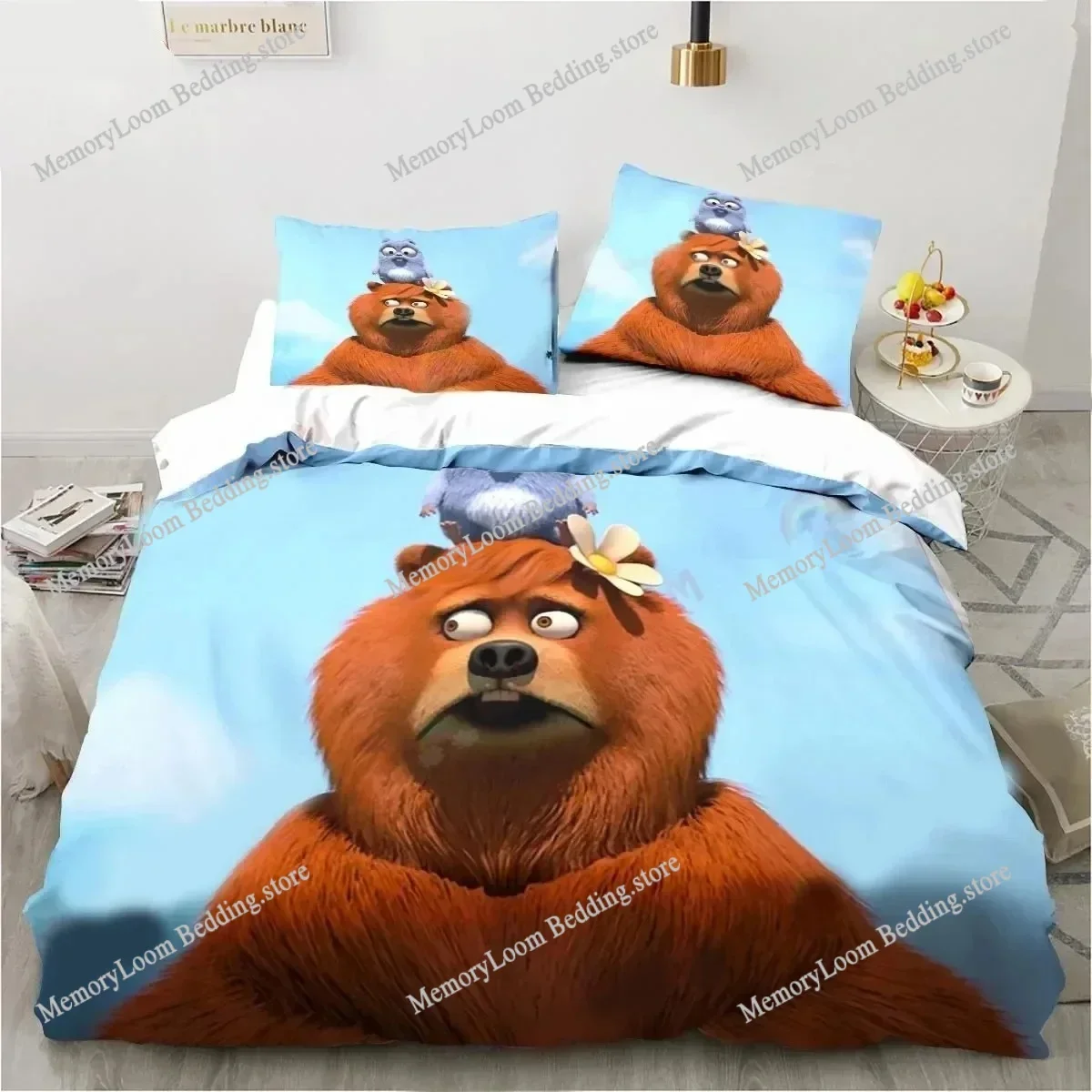 Home Textile Cartoons Fun Grizzy N Lemmings Duvet Cover Pillow Case Boy Girl Bedding Set King/Queen/Twin Size Soft Polyester