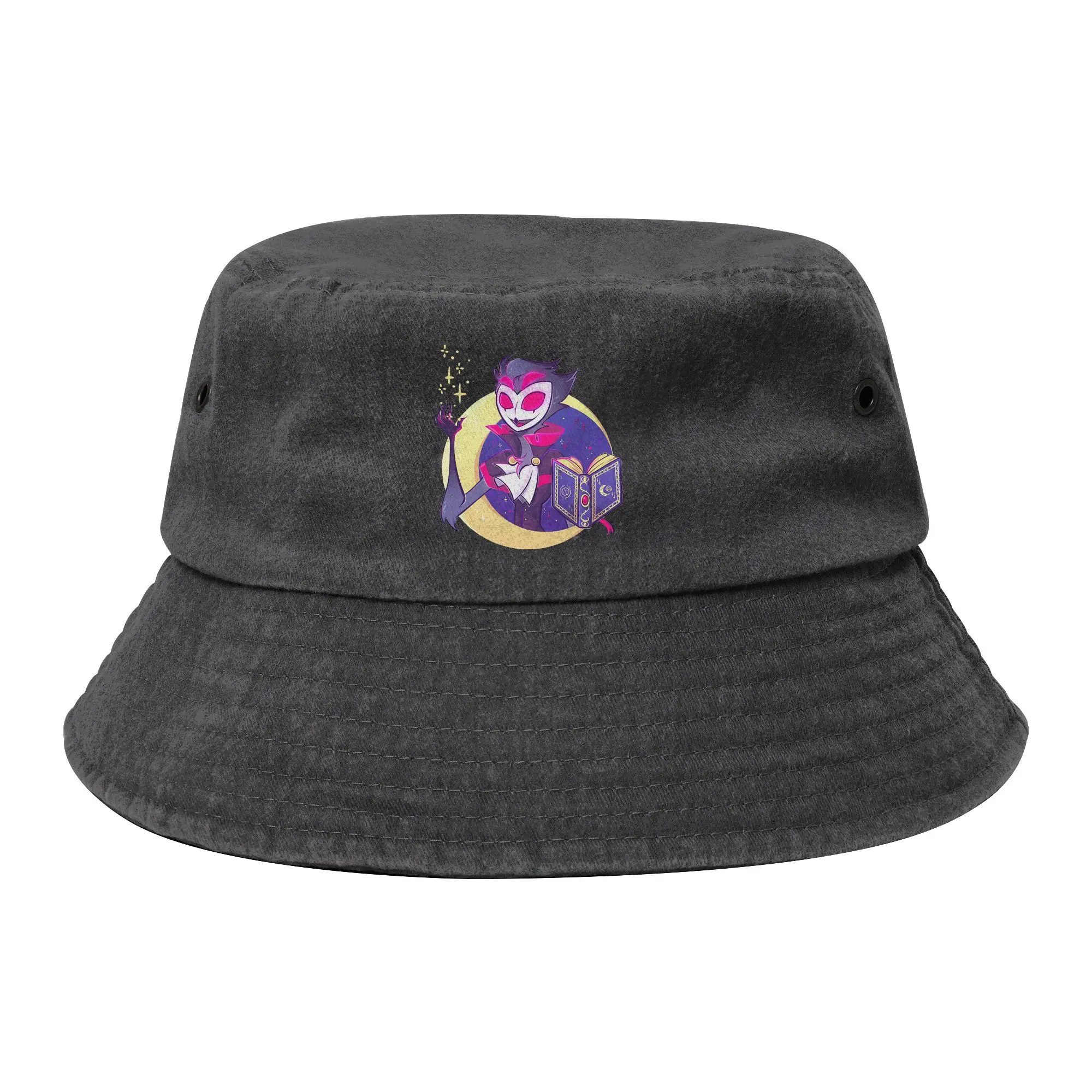 Stolas Helluva Boss Anime Bucket Hat for Teen Beach  Distressed Washed Sun Hat UV Protection for Outdoor Sport Fishing Caps